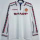 1998/1999 Man Utd  Anniversary Edition White Retro  Long Sleeve Soccer Jersey