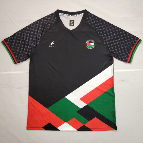 25/26 Palestino Deportivo Black Puzzle Fans Soccer Jersey