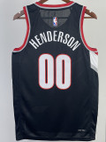 22/23 Trail Blazers HENDERSON #00 Black Top Quality Hot Pressing NBA Jersey