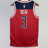 22/23 Wizards BEAL #3 Red Top Quality Hot Pressing NBA Jersey
