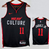 23/24 HEAT JAQUEZ JR. #11 Black City Edition Top Quality Hot Pressing NBA Jersey (V领）
