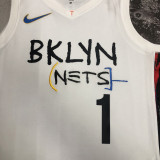 22/23 NETS BRIDGES #1 White City Edition Top Quality Hot Pressing NBA Jersey