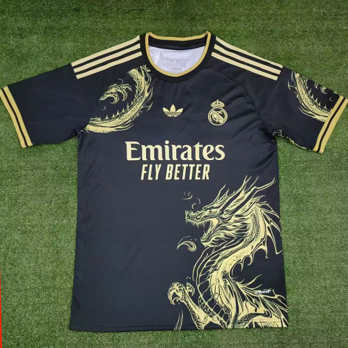 24/25 RMA Black Golden Dragon Special Edition  Fans Soccer Jersey