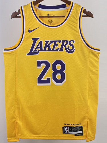 22/23 LAKERS HACHIMURA #28 Yellow Top Quality Hot Pressing NBA Jersey(圆领)