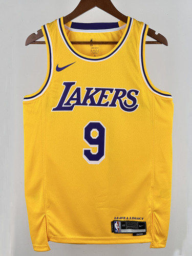 22/23 LAKERS BROWNIES # 9 Yellow Top Quality Hot Pressing NBA Jersey(圆领)