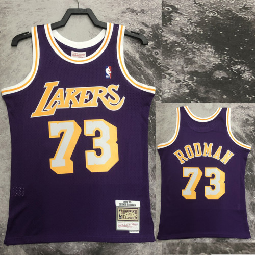 1998/1999 LAKERS ROOMAN #73 Purple Retro Top Quality Hot Pressing NBA Jersey(圆领）