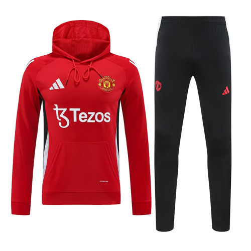 24/25 Man Utd Red  Hooded  Tracksuit