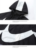 2025 New NK Black  Hooded Windbreaker