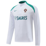 24/25 Portugal  White Half Pull Tracksuit (半拉链)
