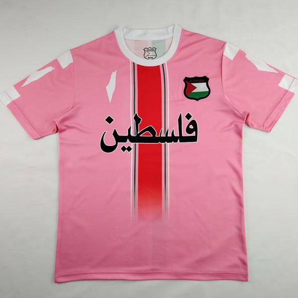 24/25 Palestine Pink Arabic  Fans Soccer Jersey