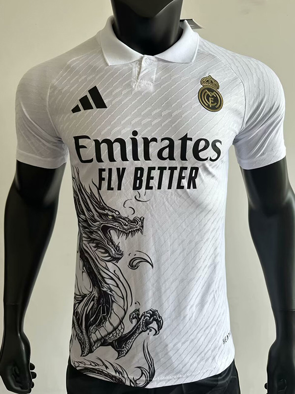 25/26 RMA Black Dragon Edition White Player Version Soccer Jersey