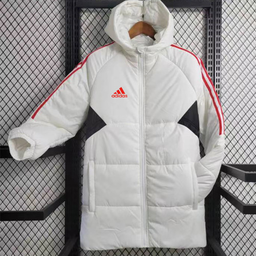23/24 AD White Hooded Cotton Coat Red Edge (红色边) 棉衣