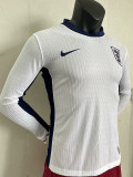 2024 England Home Long Sleeve Player Version Soccer Jersey (长袖)