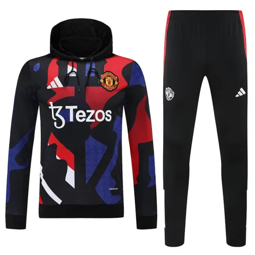 25/26 Man Utd Blue Black Jigsaw puzzle Hooded  Tracksuit