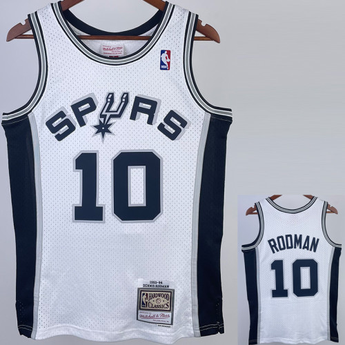 1998/1999 SA Spurs ROOMAN #10 White Retro Top Quality Hot Pressing NBA Jersey