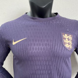 2024 England Away Long Sleeve Player Version Soccer Jersey (长袖)