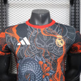 25/26 RMA Black Dragon Pattern Black Player Version Soccer Jersey