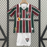 24/25 Fluminense Home Kids Soccer Jersey