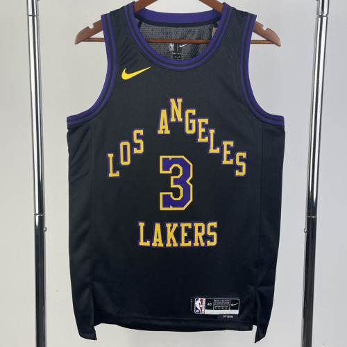 23/24 LAKERS DAVIS #3 Black City Edition Top Quality Hot Pressing NBA Jersey