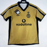 2001/2002 Man Utd 100th Centenary Gold White Two-Sided Retro Soccer Jersey