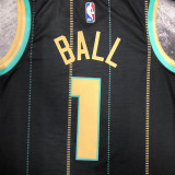 22/23 HORNETS BALL #1 Black City Edition Top Quality Hot Pressing NBA Jersey