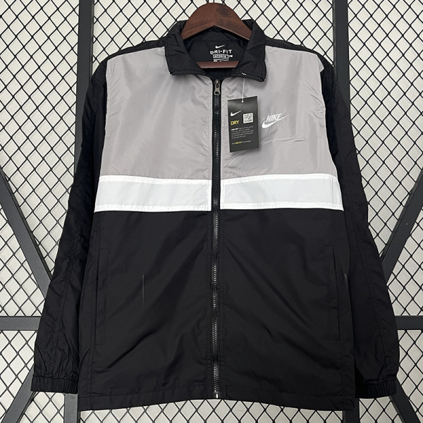 2024 New NK Grey Black Windbreaker(黑灰色带帽）