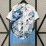 2024 Japan White Blue  Anime version Fans Soccer Jersey