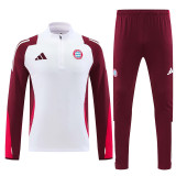 24/25  Bayern White  Player version Half Pull Tracksuit  (球员版、半拉链)