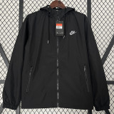 2024 New NK Black Windbreaker(后背带字、连帽）