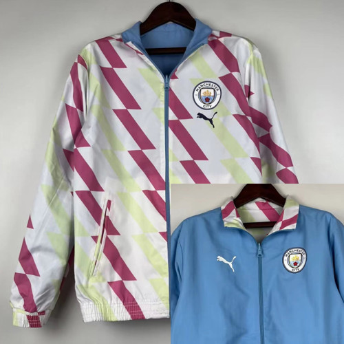 2023 Man City White & Blue Double Sided Windbreaker (双面风衣)