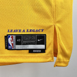 22/23 Lakers Russell Westbrook # 0 Yellow Top Quality Hot Pressing NBA Jersey(圆领）