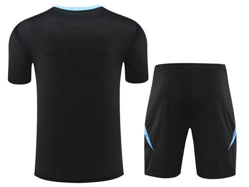 24/25  Argentina Black Training Short Suit(黑色蓝肩）