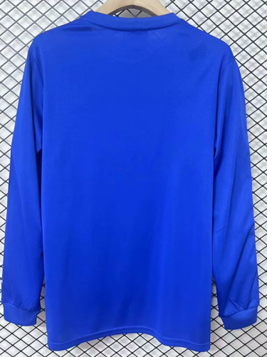Man Utd Co branded Blue Edition  Long Sleeve  Retro Soccer Jersey(长袖）