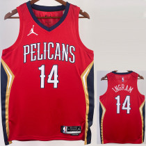 22/23 Pelicans INGRAM #14 Red Top Quality Hot Pressing NBA Jersey (Trapeze Edition) 飞人版