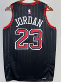22/23 BULLS JORDAN #23 Black Top Quality Hot Pressing NBA Jersey (Trapeze Edition) 飞人版