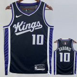 23/24 Kings SABONIS #10 Black Top Quality Hot Pressing NBA Jersey