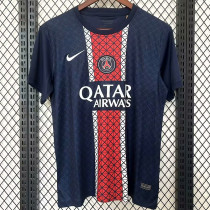 24/25 PSG Royal Blue Grid Special Edition  Fans Soccer Jersey