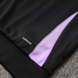 24/25 Germany Black Hooded  Half Pull Tracksuit(Add Fluff)  (半拉链、加绒F600)