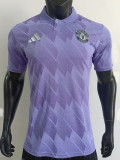 2025 Man Utd Purple Checkered pattern  Player Version  Polo Shirt
