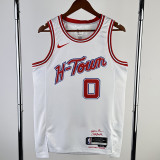 23/24 ROCKETS WESTBROOK #0 White City Edition Home Top Quality Hot Pressing NBA Jersey