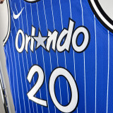 18/19 Magic Fultz #20 Retro Striped Blue Top Quality Hot Pressing NBA Jersey 复古 条纹蓝色