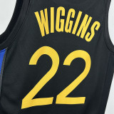 24/25 WARRIORS WIGGINS # 22 Black Flying Man Top Quality Hot Pressing NBA Jersey