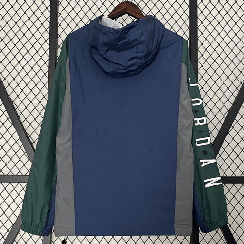 2024 New Jordon Grey Blue  Windbreaker(蓝灰、连帽）