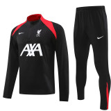 24/25 LIV Black Kids Half Pull Tracksuit  (童装、半拉链)
