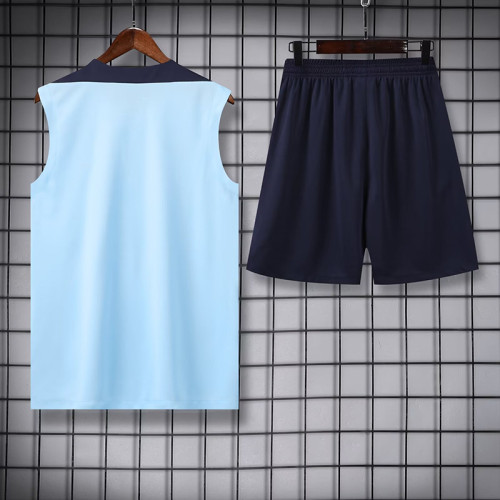 24/25 France White Blue Tank top and shorts suit (白蓝)