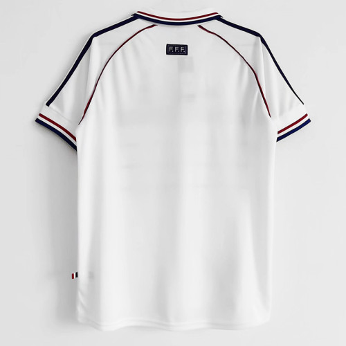 1998 France Away Retro Soccer Jersey(右胸无带字）