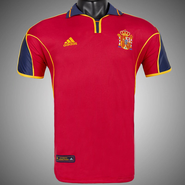 2000 Spain Home Retro Soccer Jersey(No number不带号)