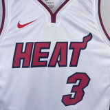 22/23 HEAT WADE #3 White Top Quality Hot Pressing NBA Jersey (V领）