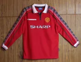 1998 Man Utd Home Long Sleeve Retro Soccer Jersey (长袖)
