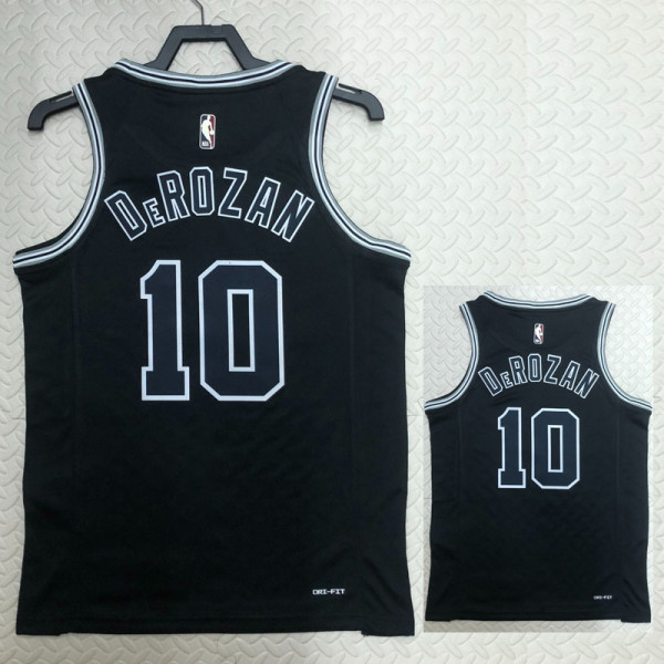 22/23 SA Spurs DEROZAN #10 Black Top Quality Hot Pressing NBA Jersey (Retro Logo)